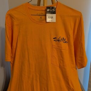 Salt Life Men's Short Sleeve Pocket Tee in Bright Orange